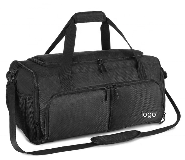 Large Capacity Outdoor Black Duffle Bag for Men Portable Carry on Shoulder Traveling Sports Gym Duffel Bag