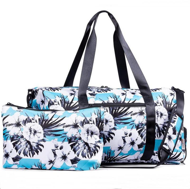 Large Women Printed Sports Utility Tote Luggage Travel Bags Duffle Portable Weekender Overnight Bag Duffel with Zipper Pouch