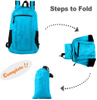 large capacity foldable travel backpack custom logo waterproof nylon hiking backpack folding travel bag