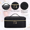 Multifunctional PU Cosmetic Vanity Essential Oil Case Travel Nail Polish Bag Organizer Carrying Case Black for Woman