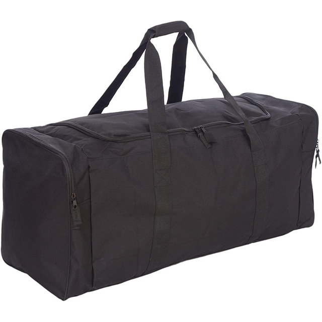 36 Inch Black Oxford Heavy Duty Multi Pockets Large Sports Gym Equipment Travel Duffel Bag For Sport Gear, Hockey, Football,