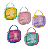 Small Mesh Mackeup Storage Bag Portable Makeup Organizer Cosmetic Bag Multi Color Optional