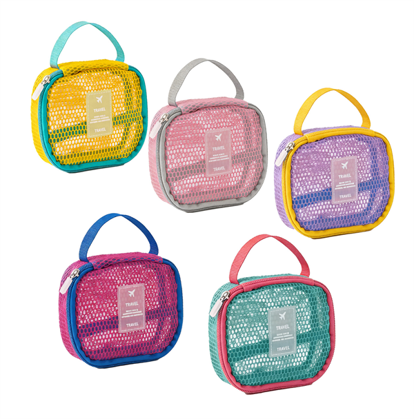 Small Mesh Mackeup Storage Bag Portable Makeup Organizer Cosmetic Bag Multi Color Optional