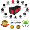 Large Collapsible Trunk Organizer Portable Multi Compartments Trunk Storage with Pockets for Grocery Cargo