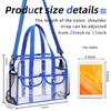 Water-resistant Clear PVC Tote Handbag Portable Blank Custom Logo Carrier Transparent Shoulder Beach Tote Bag