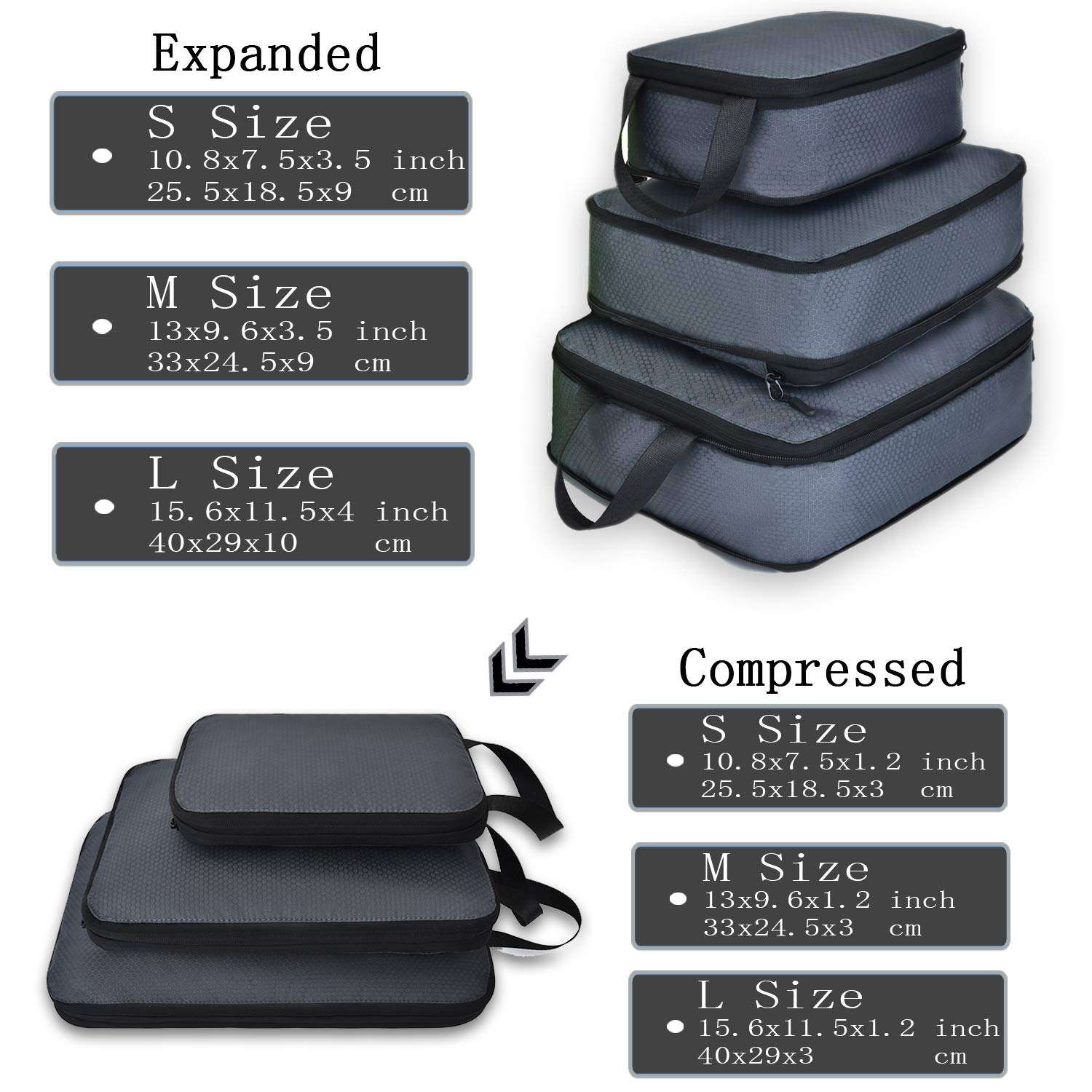 Logo Compression Packing Cubes Set Product Details
