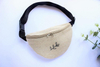 Wholesale Soft Smellproof Natural Color Custom Logo Eco Friendly Recycled Cotton Hemp Fanny Pack Linen Waist Bum Bags