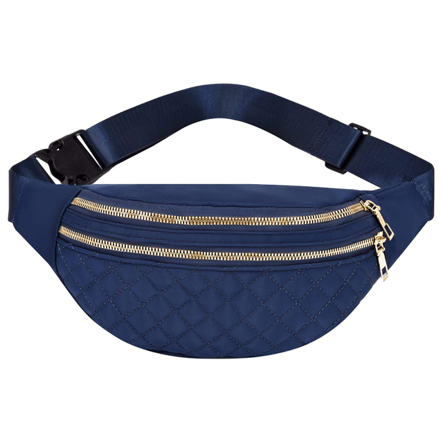 Outdoor Waterproof Durable Convenient Custom Color Ladies Women Men Zipper Quilted Fanny Pack Waist Belt Bags