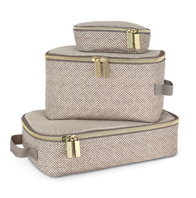 Wholesale Natural Fabric Travel Organizer Packing Cubes High Quality Customized Waterproof Packing Cubes Set