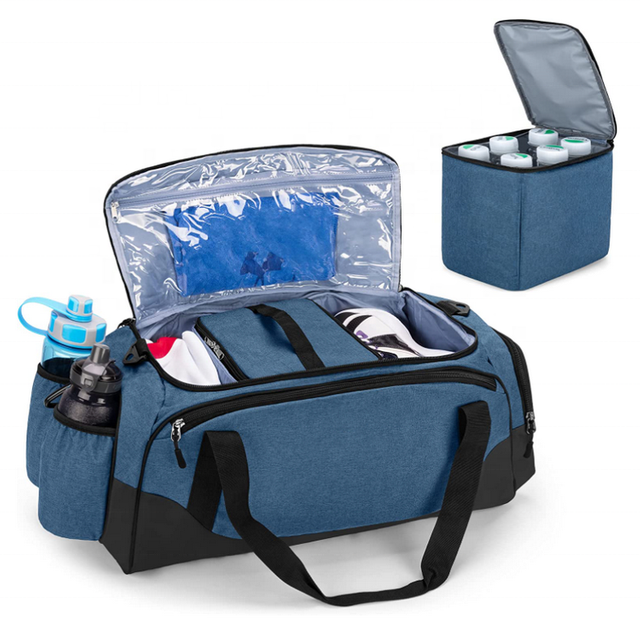 Custom Logo Large Space Workout Overnight Travel Gym Bag with Cooler Bag Weekender Sport Gym Duffel Bag for Man