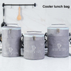 Factory Hot Sales Custom Printing Logo 600D Oxford Cloth Circular Cooler Bag Aluminium Foil Thermal Insulated Lunch Bags