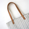 custom women canvas striped casual shoulder tote bag zipper casual handbag
