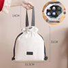 Japanese Style Reusable Insulated Lunch Tote Bag Handbag with Handle And Drawstring Closure for Work Picnic Travel