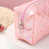 Holographic Makeup Pouch Puffer Cosmetic Make Up Pouch Free Size Light Weight Puffer Cosmetic Bag Travel Cosmetic Organizer