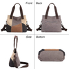 Canvas Hand Purses For Women Fashion Hobo Multi-Color Splice Shoulder Cross-body Handbags Tote Bag