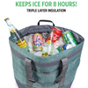 Large Capacity Tote Cooler Thermal Insulated Food Bag For Picnic Camping