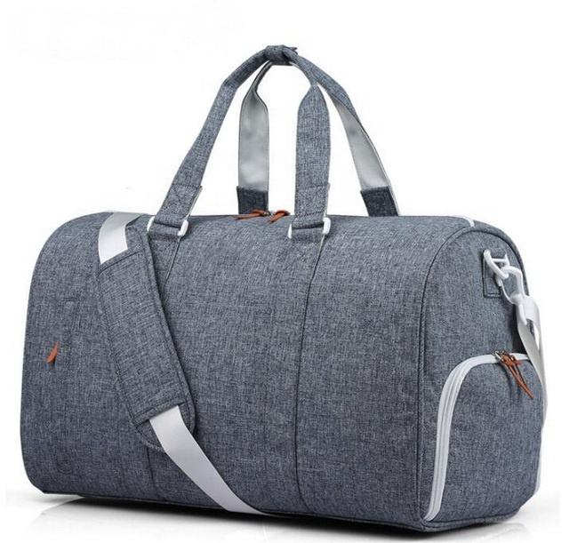 Men's custom waterproof travel garment duffel gym bag with shoe compartment