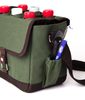 Fashion Cotton Canvas Insulate Beer Bottle Booler Bag Thermal Wine Carrier Shoulder Bag for Beach Travel