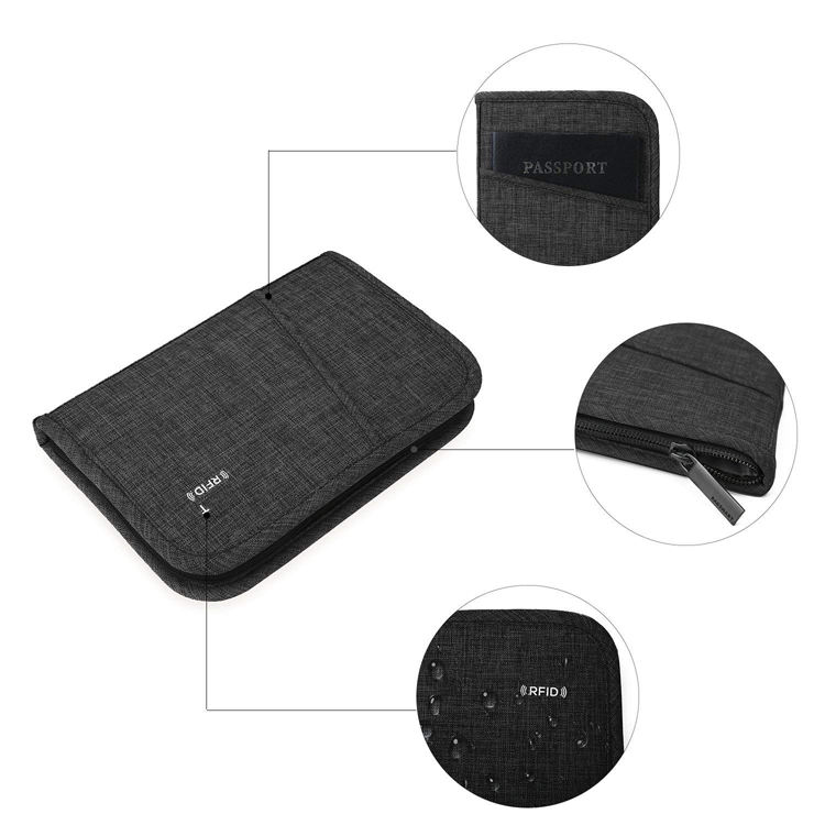 Custom travel polyester passport holder, cheap long style passport wallet