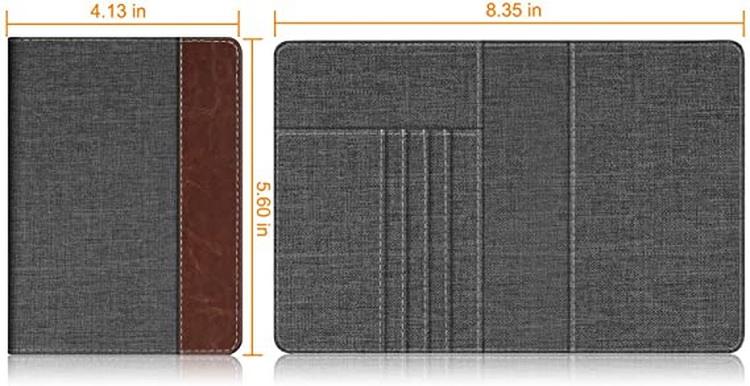 Premium vegan leather RFID blocking business cards credit cards passport holder travel wallet