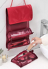 Customized Logo Hanging Cosmetic Toiletry Bag Travel Rolling Foldable Makeup Organizer Storage Pouches