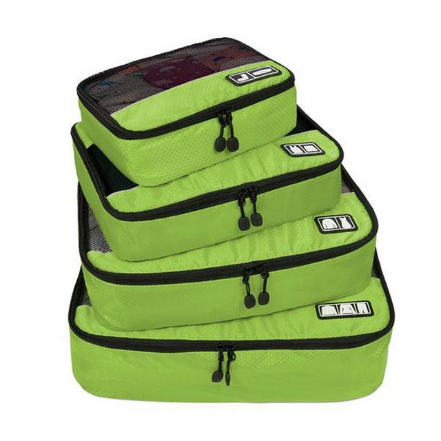 Custom 4 Set Travel Luggage Compression Packing Organizers Cubes