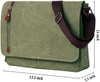 Green Vintage Canvas Satchel Messenger Bag for Men Women,Travel Shoulder Bag 13.5" Laptop Bags
