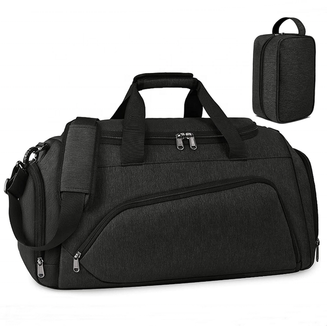 Waterproof Nylon Duffel Bag with Shoe Compartment Multi-functional Durable Toiletry Bag Gym Sports Bag