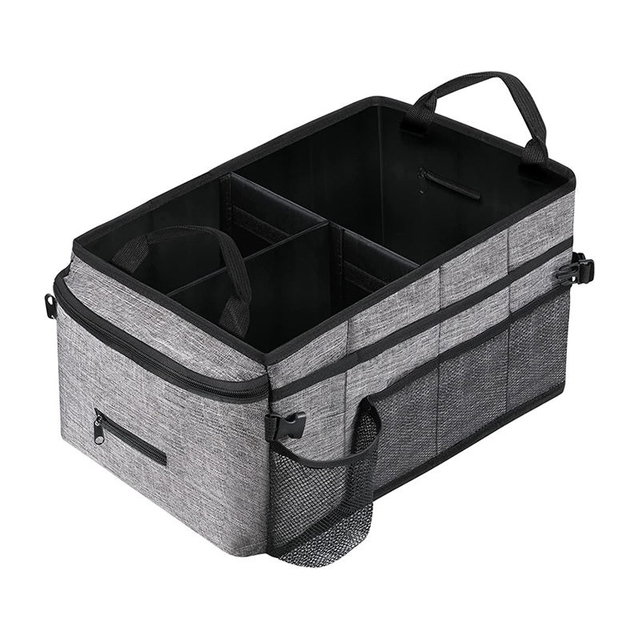 Expandable Trunk Organizer for Cars Bag Organizer Foldable Auto Car Storage Box Trunk Organizer with Mesh Pockets