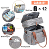 Extra Large Expandable Insulated Cooler Lunch Bag With Shoulder Strap