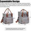 Extra Large Expandable Insulated Cooler Lunch Bag With Shoulder Strap