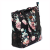 Fashion Flower Printing Waterproof Polyester Women Shopping Hand Bag Large Capacity Lady Tote Bag