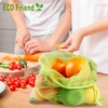 LFGB Certificated Eco Recycled RPET Vegetables Shopping Bags String Reusable Mesh Produce Bag