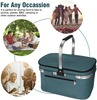 Insulated Cooler Bag Picnic Basket, 26L Leakproof Collapsible Portable Cooler, Grocery Bag Picnic Kit with Aluminium Handle for
