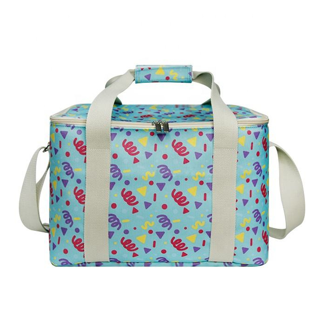 16 Cans Digital Full Printing Canvas Lunch Bag High Quality Fish Outdoor Picnic Insulated Cooler Bags For Cans