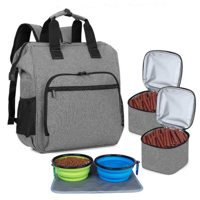 Luxury Custom Logo Pet Cats Traveling Kits Organizer Backpack Bag Outdoor Picnic Dog Food Travel Bag