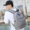 Custom Waterproof Casual Backpack with Logo Dark Gray Travel Laptop Backpack College School Bookbag with Usb Charging Port