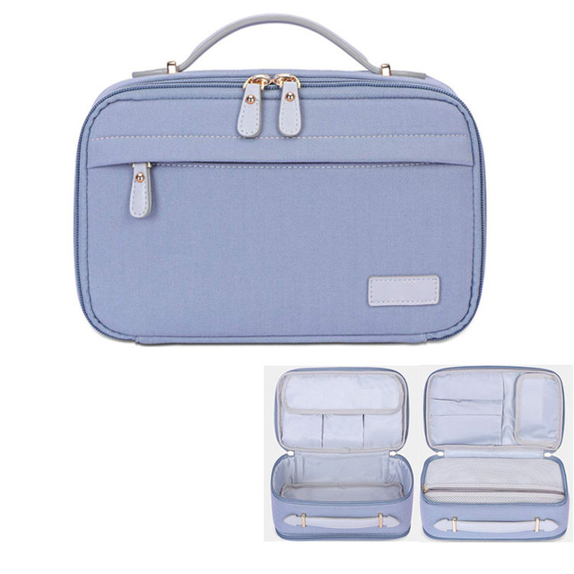 Unisex Travel Bag Two Layers Cosmetics Beauty Makeup Storage Bag Designer Fabric Toiletry Bags for Women Waterproof