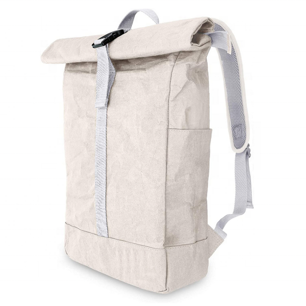 New Design Roll Top Waterproof Kraft Paper Rucksack Outdoor Travel Multi-functional Laptop Backpack