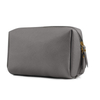 Multifunctional Pu Leather Gray Custom Zipper Make Up Pouch Makeup Organizer Toiletry Bags Cosmetic Bag