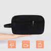 Custom Fashionable Dopp Kits Unisex Folding Fabric Black Toiletry Storage Organizer Travel Toiletry Bag
