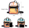 Holographic Laser Leather Backpack for Girls Pink Silver Mini Backpack for Women
