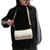 canvas cylinder crossbody bag round circle circular travel shoulder bag for men and women