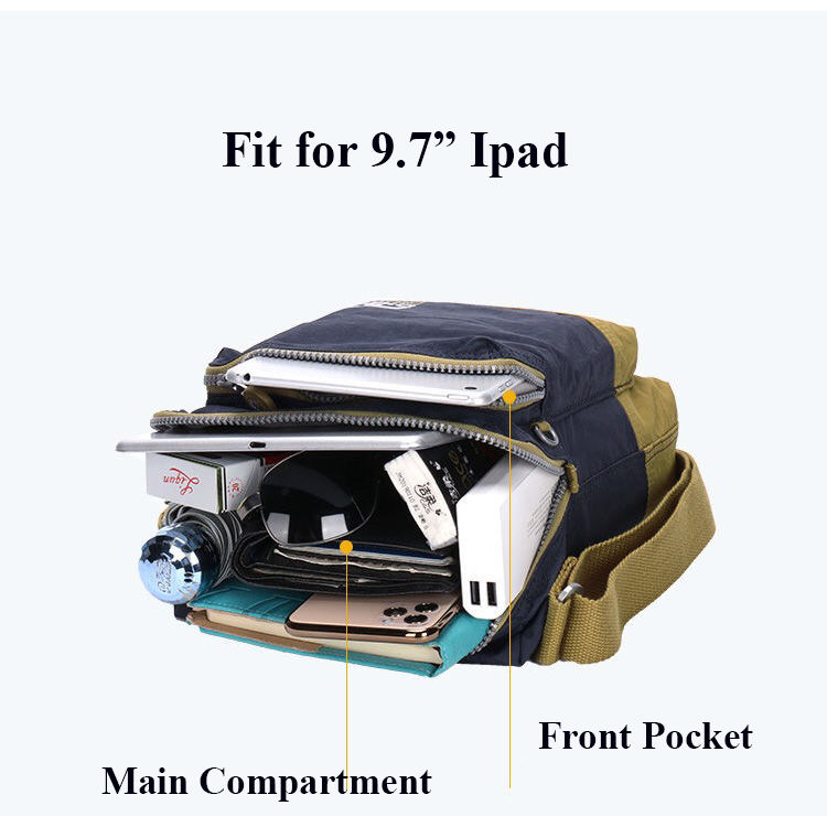 luxury recycled rpet square crossbody shoulder bag anti theft waterproof cross bag men purse casual sling daypack for work