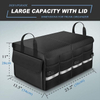 Large Capacity Car Organizer Backseat with Lid Custom Collapsible Car Trunk Organizer with Reflective Strap