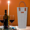 Stripe Insulated Wine Carrier Personalized Tote Reusable One Bottle Bag Factory Price Christmas Gift Wine Cooler Bags