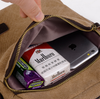 Small mens canvas documents briefcase shoulder bag