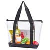 Promotional Large Clear Shoulder Tote Bag for Women Heavy Duty Transparent Zipper Tote Bag Fashion Pvc Shoulder Handbag