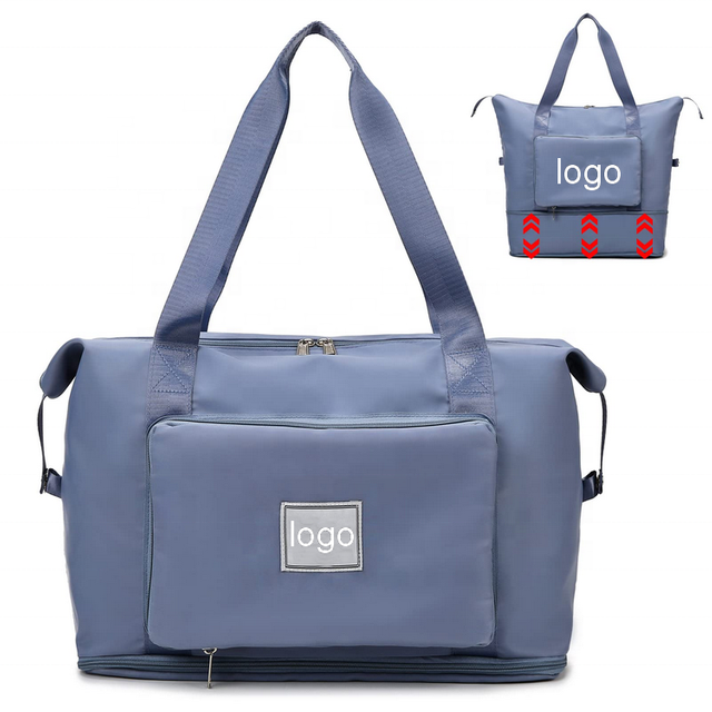 Large Capacity Lady Shoulder Tote Gym Bag with Expand Compartment Sport Shopping Tote Bag Soft Foldable Gym Bag