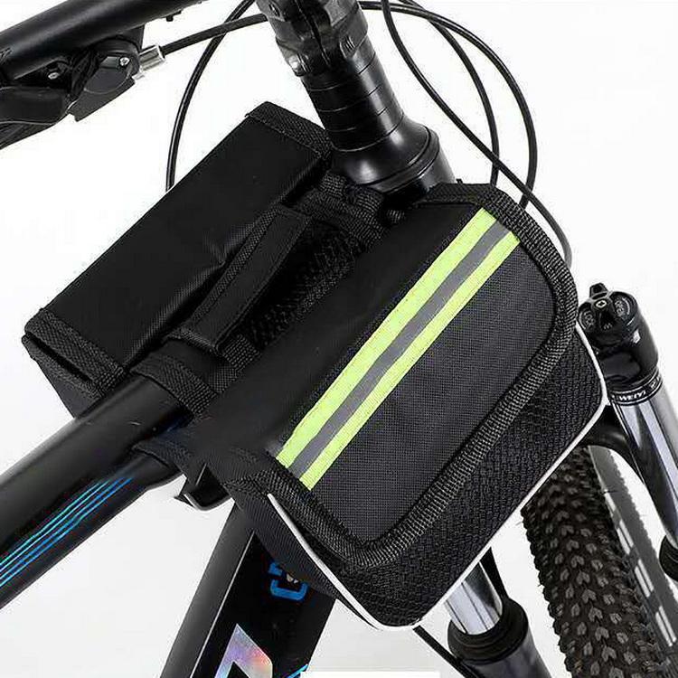 Black Water Resistant Mountain Bicycle Saddle Bag Waterproof Bike Frame Top Tube Tail Bags For Cycling